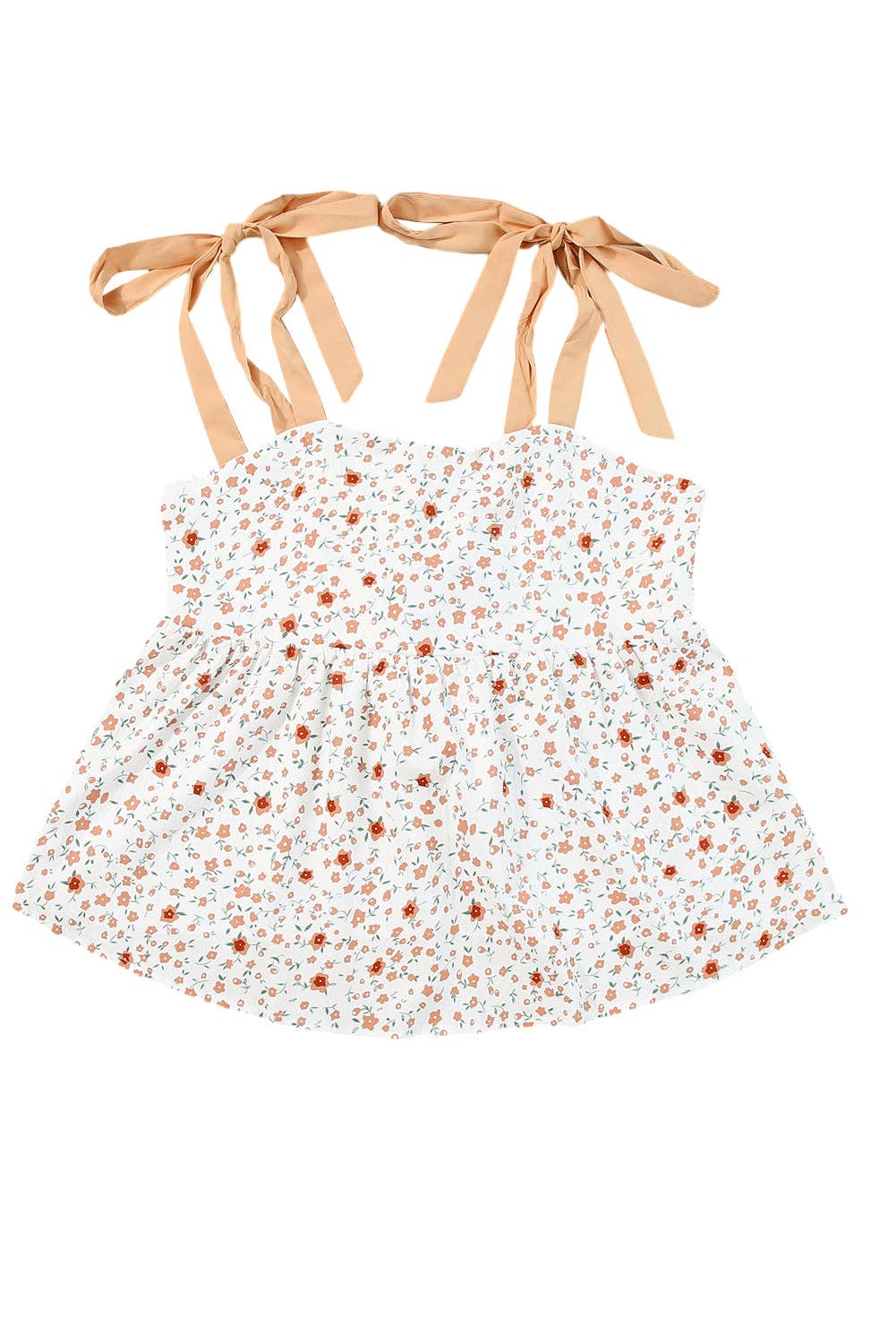 Floral Tied Shoulder Babydoll Top