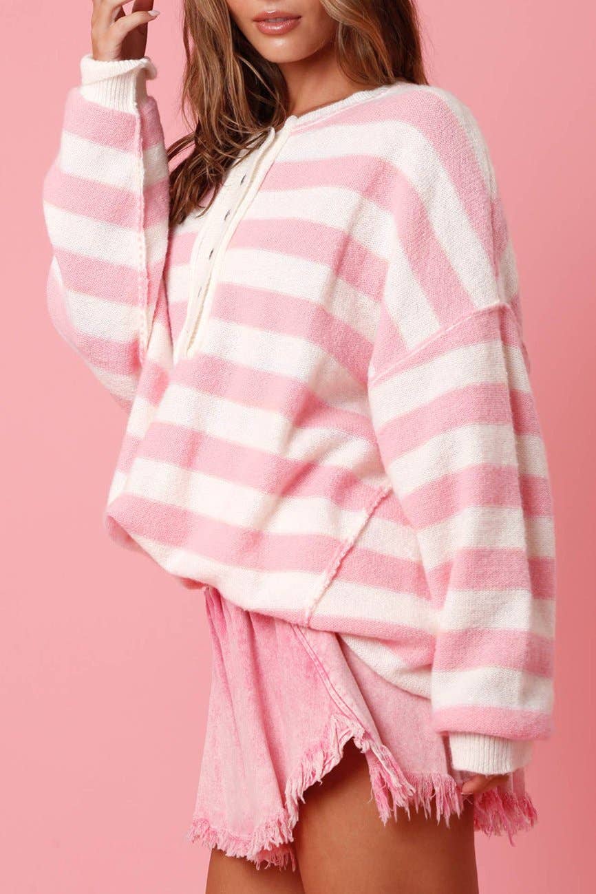 Pink Striped Sweater