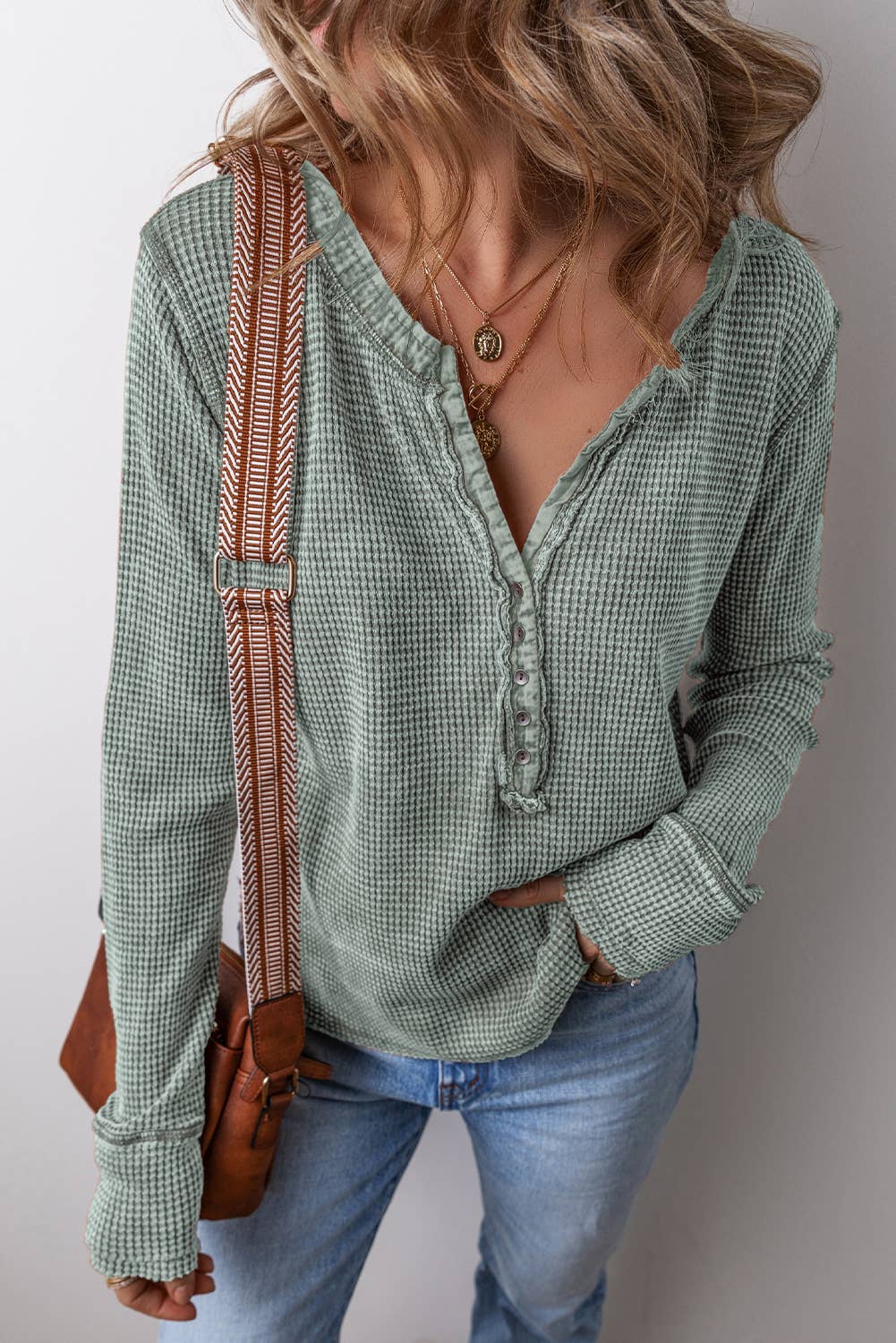 Smokey Green Long Sleeve Top