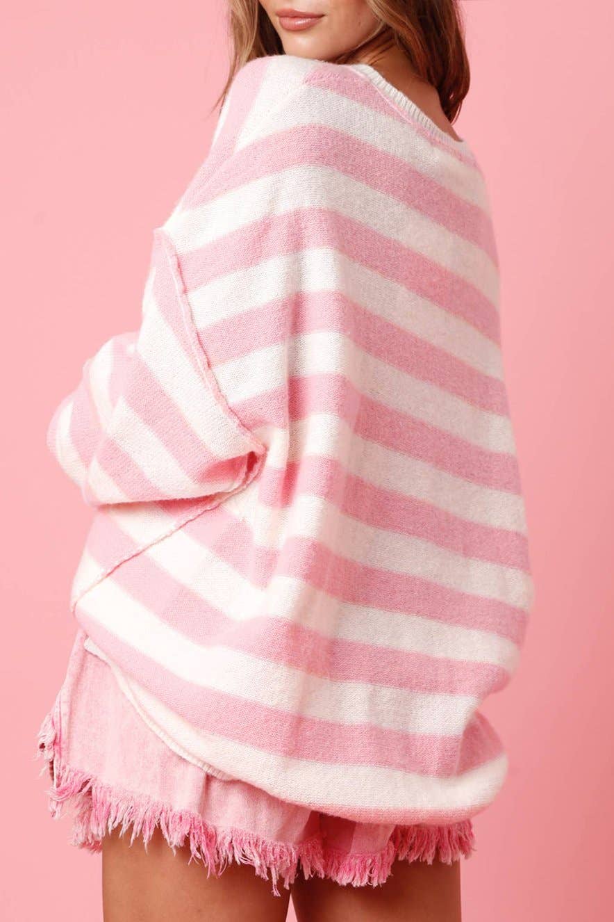 Pink Striped Sweater