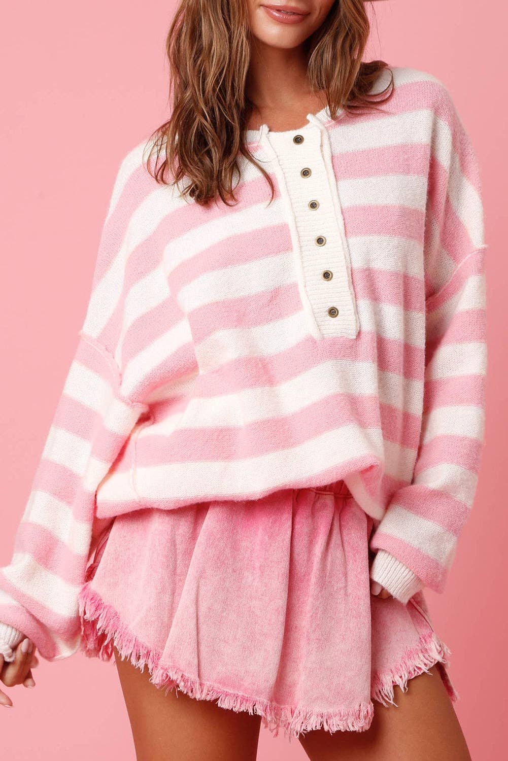 Pink Striped Sweater